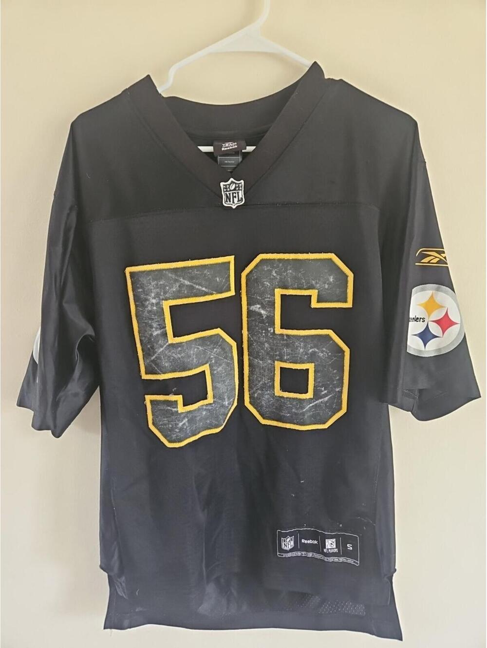 Reebok Team Apparel NFL Steelers Jersey #56 Woodley Embroidered Numbers